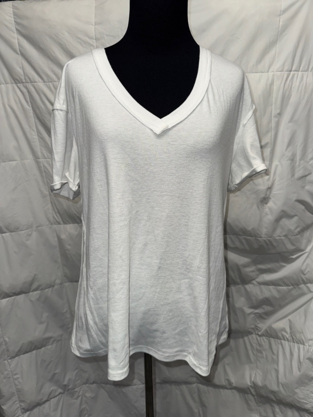 Classic V-Neck White Tee